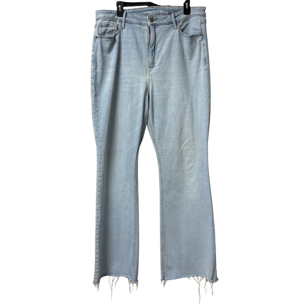 Old Navy Higher High Rise Light Wash Flare Leg Five Pocket Denim Jeans Plus 16